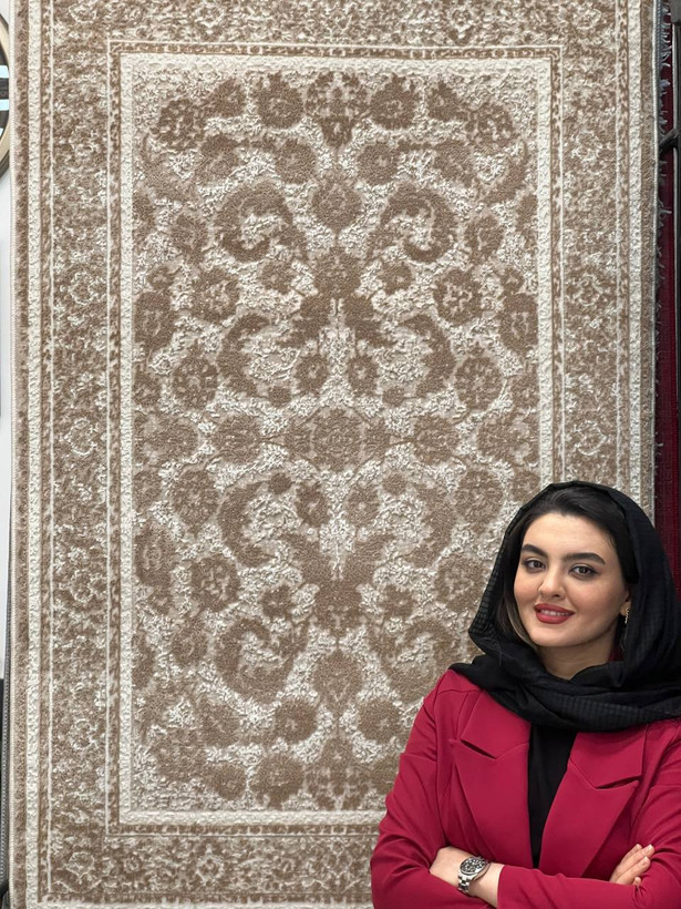 فرش مدرن شاهان کرم نسکافه ای افشان کد ۵۱۲۴